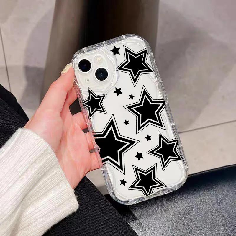 Cute Pink Stars Phone Case For Xiaomi Mi POCO X7 X6 Pro F6 M6 X5 F3 F4 M3 M4 X4 GT X3 NFC 14 11 Lite 5G NE 12T 12 Wavy Cover