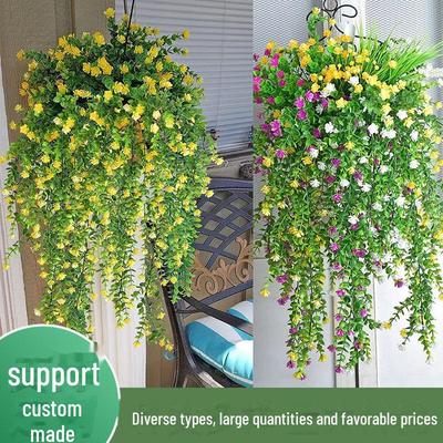 Artificiale eucalipto camelia vite con foglia di denaro rosa appeso a parete decorazione per matrimonio per la casa giardinaggio
