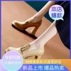 2025 Autumn New Metal Buckle Versatile Square Head Versatile Loafers Platform Thick Heel Waterproof Table Single Shoes Personality