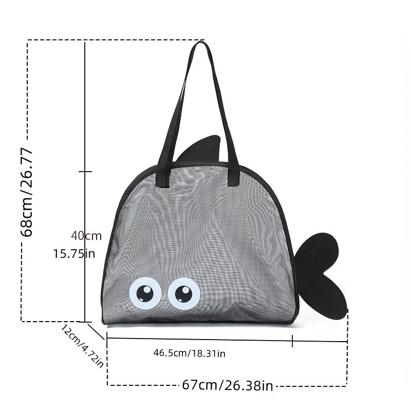 Netz-Strandtasche, Große Strandtasche mit Tasche für die Familie, Pooltasche für Spielzeug & Urlaubsutensilien, Strand-Must-Haves Spielzeug Muschel-Taschen