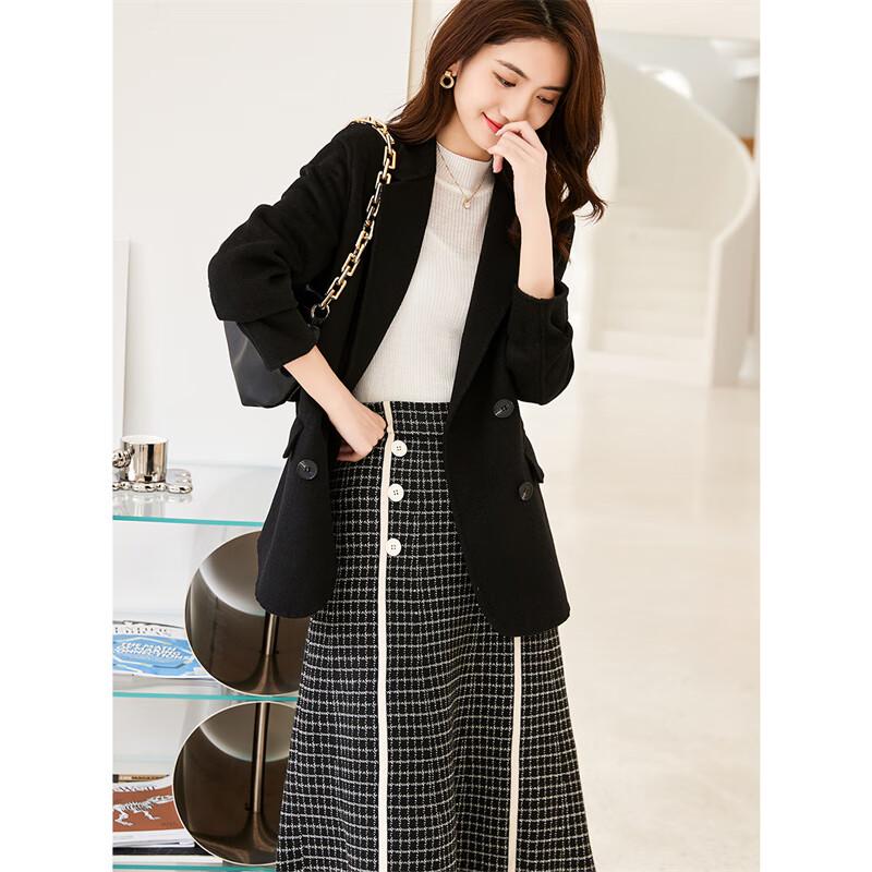 VICTORIA&VERA Women's Elegant Wool Blend Long Coat