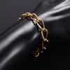 Punk Embossed Stainless Steel Link Chain Chunky Bracelet for Women Men Rock Boy Hand Ankle Chain Wristband Anklets Metal Jewelry