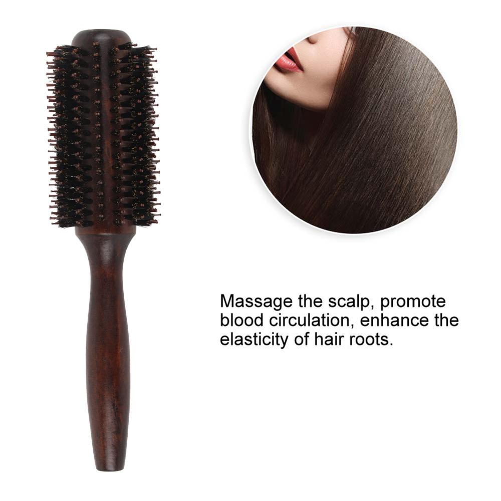Wooden Handle Round Comb Professional Hair Brush Hair Care Hairdressing Comb Women Use
