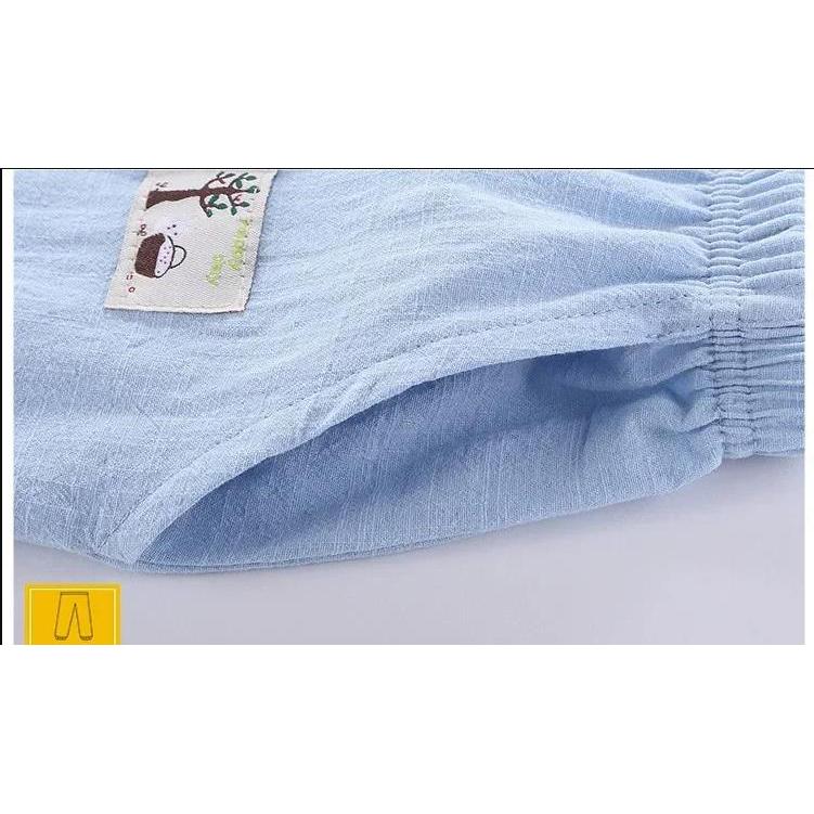 Children Trousers for Boys Girls Cotton Linen Elastic Waist Solid Color Summer Mosquito Pants Kids Clothing Long Pants
