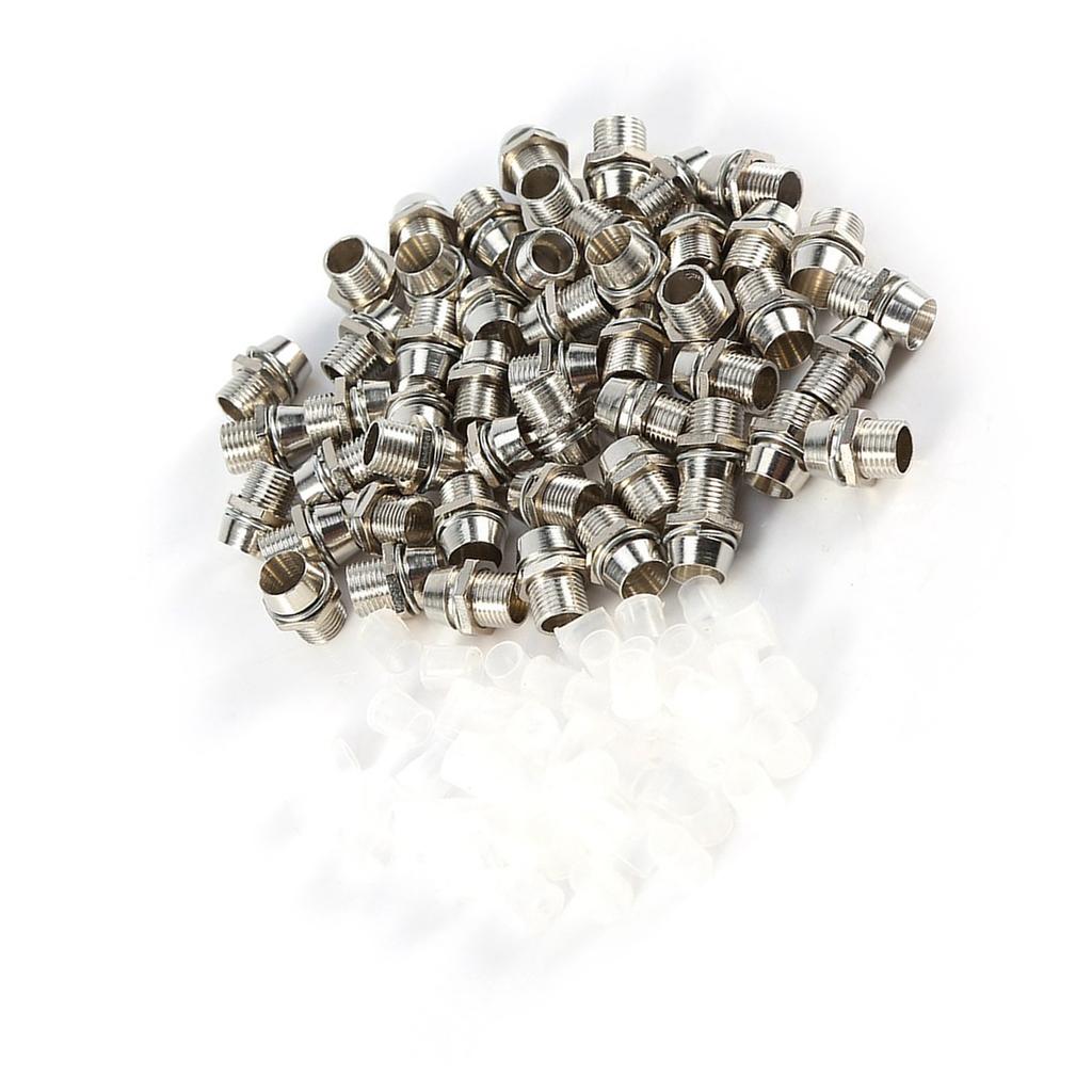 50 pcs Silver Color 5mm LED Holders Panel Display Thread Mount Size 8mm