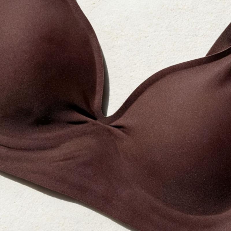 Tief ausgeschnittener nahtloser kabelloser BH für Damen, dünne unsichtbare Intimwäsche mit Gelstreifen, weiche Stütze, tägliches Bralette