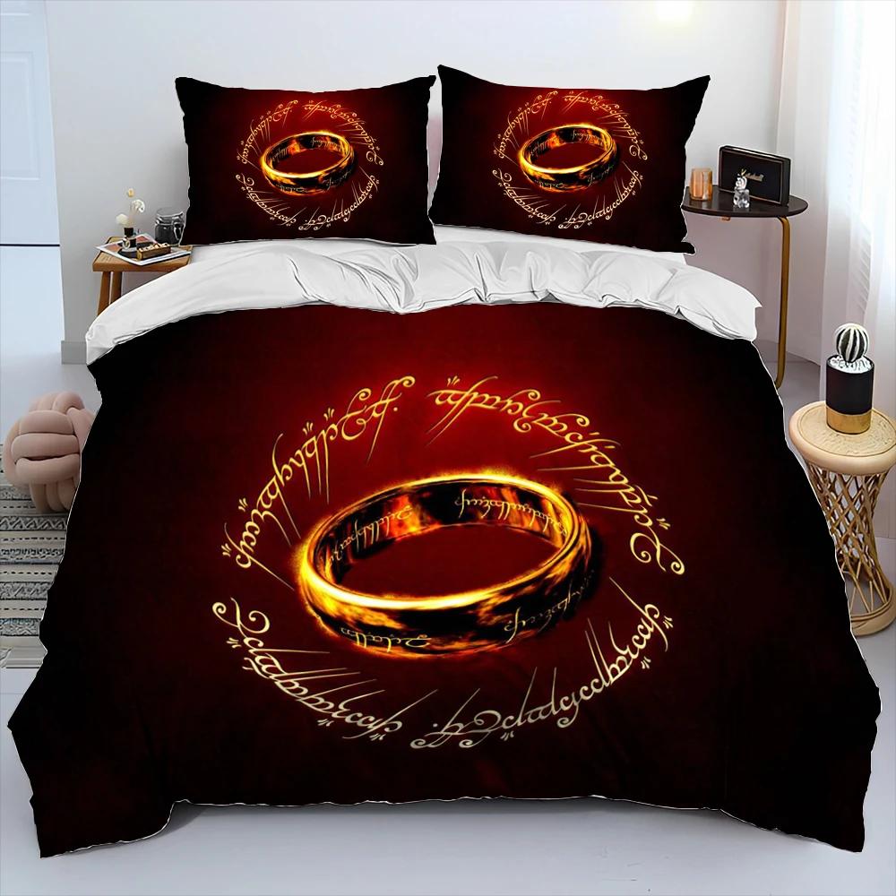 L-Herr der Ringe H-Hobbit Bettwäsche-Set, Bettdeckenbezug Bett-Set Steppdeckenbezug Kissenbezug, King Queen Size Bettwäsche-Set Kinder