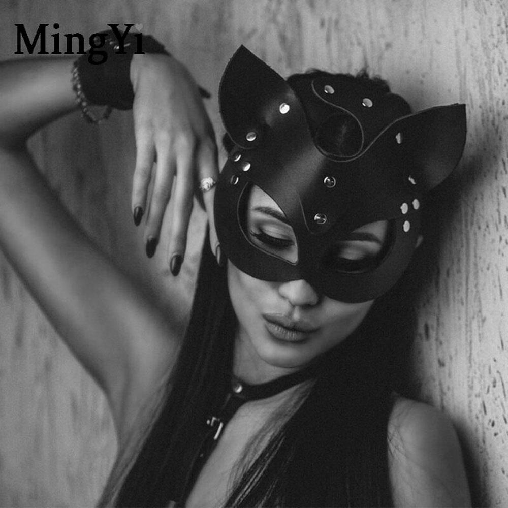 Role-playing Clubwear PU Leather Masquerade Cosplay Costume Accessories Party Mask Catwomen Mask