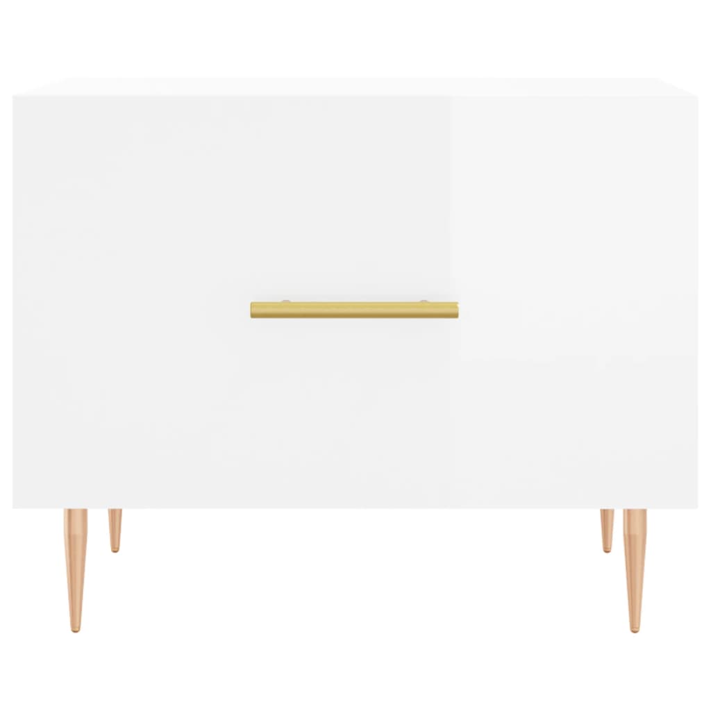 Coffee Tables 2 pcs High Gloss White 50x50x40 cm Particleboard