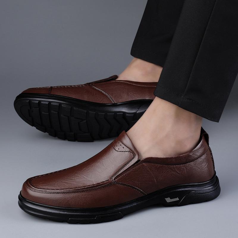 Men's Casual Shoes Genuine Retro Outdoor Flats Handmade Sewing Shoe Leisure Party Cow Leather Shoes