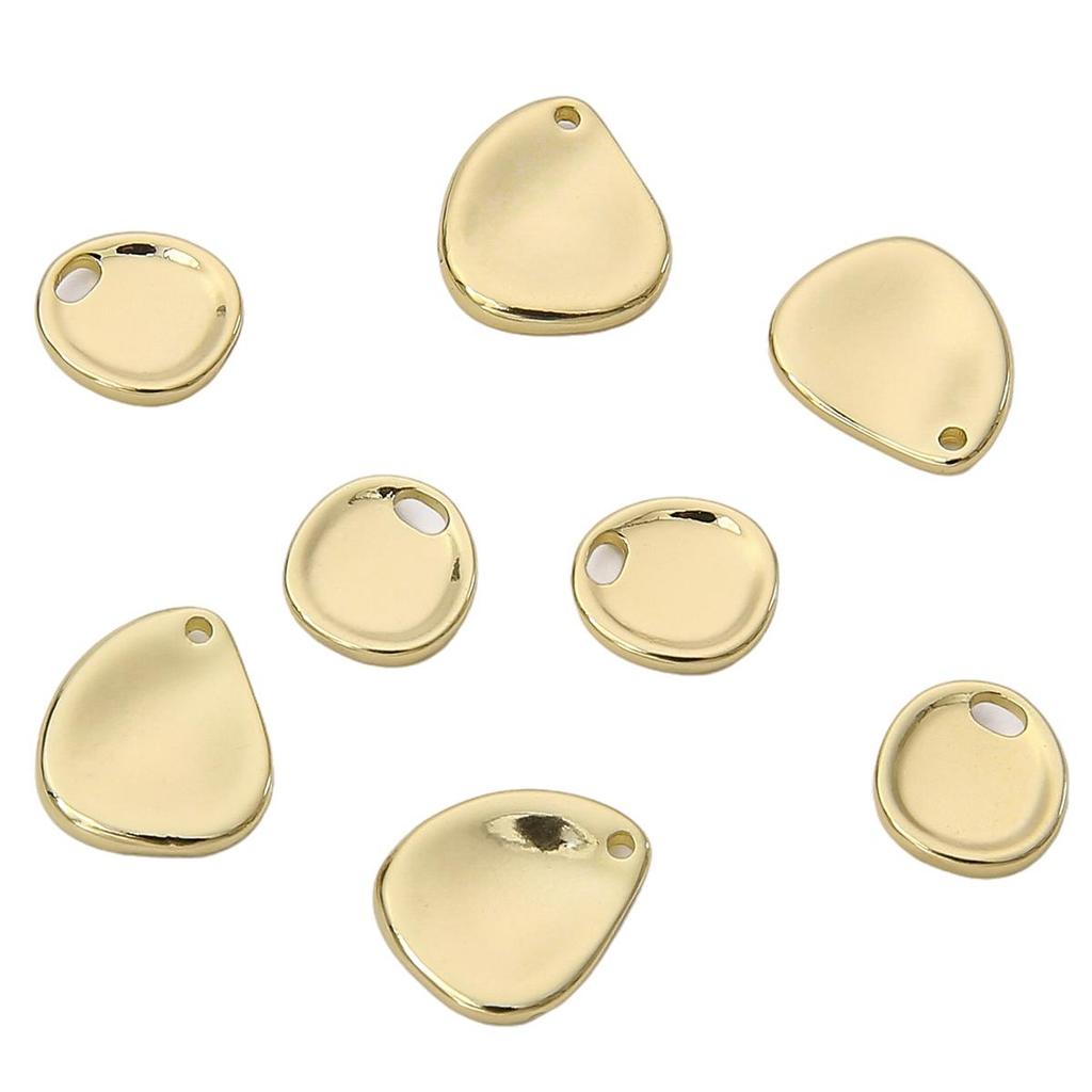 Copper Concave Irregular Oval Pendant For DIY Jewelry Making Craft Accessories