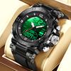 FOXBOX Top Luxury Watches For Man Alarm Stopwatch LED Digital Backlight Dual Time Display Waterproof Watches Men Montre Homme
