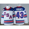 Mens Ice Hockey Jersey Custom Embroidered USA Team 7 19 21 86 Blue White Sportswear Sleeveless Performance Top