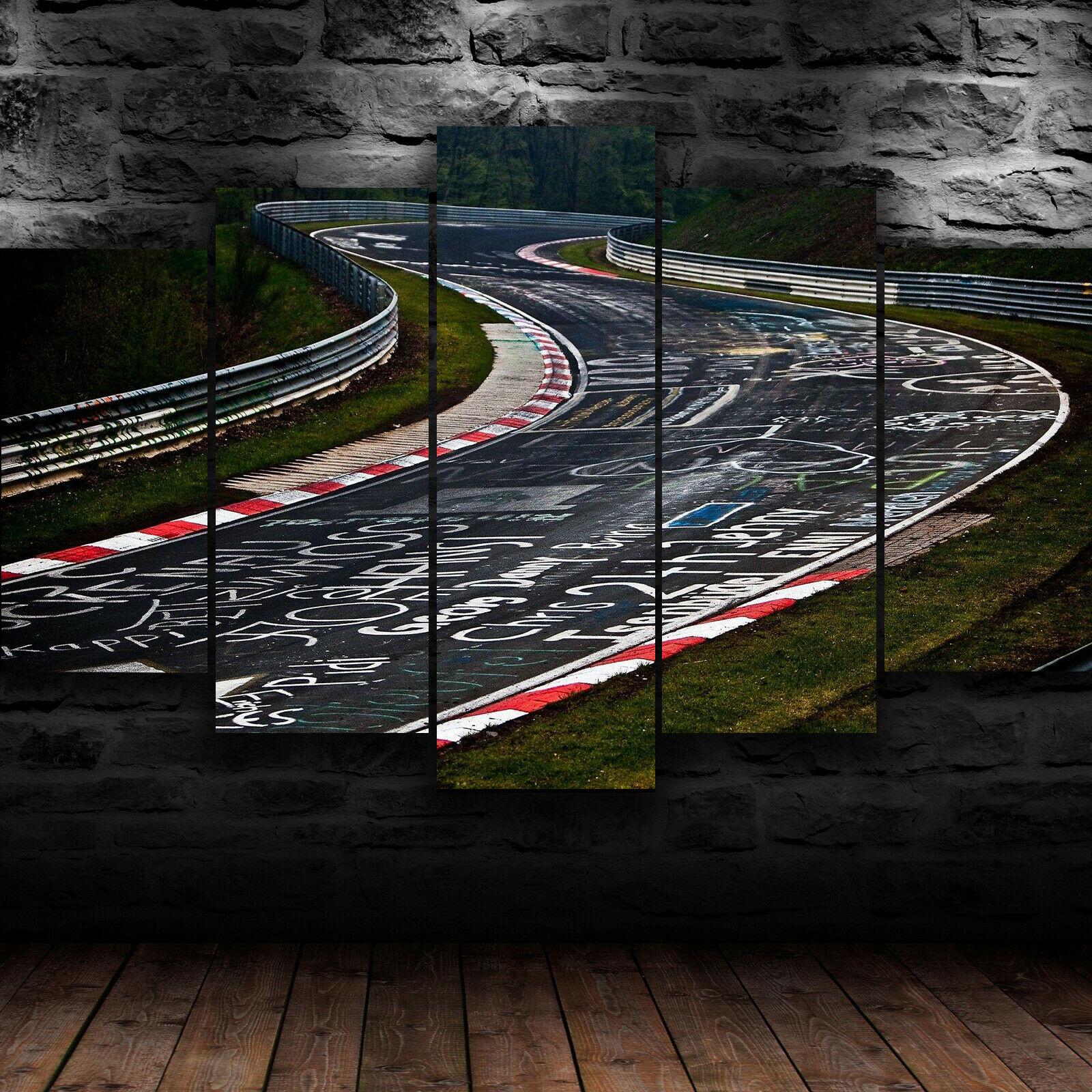 

No Framed Canvas 5Pcs Nurburgring Circuit Track Car Wall Art Posters Prints Pictures Paintings Home Decor Decorations 20x35 20x45 20x55cm