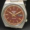 GENUINE VINTAGE SEIKO 5 AUTOMATIC 7019A JAPAN MENS BROWN DIAL WATCH A709179-1