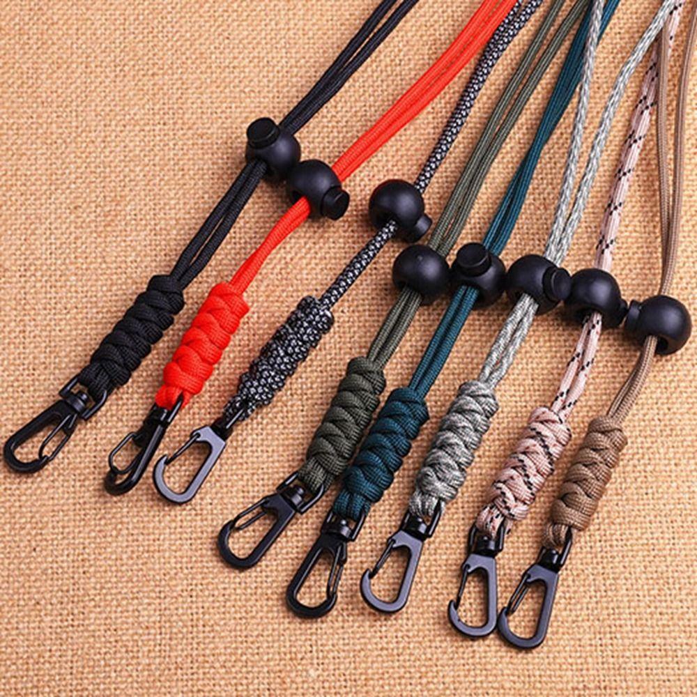 8 Styles Rotatable Buckle High Strength Parachute Cord Paracord Keychain Lanyard Backpack Key Ring Neck Hanging Rope