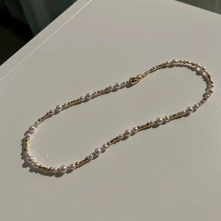 Shijia Pearl Batch Flower Double Layer Stacked Pearl Sweater Chain Feminine Temperament Fashion Autumn And Winter Long Pearl Necklace