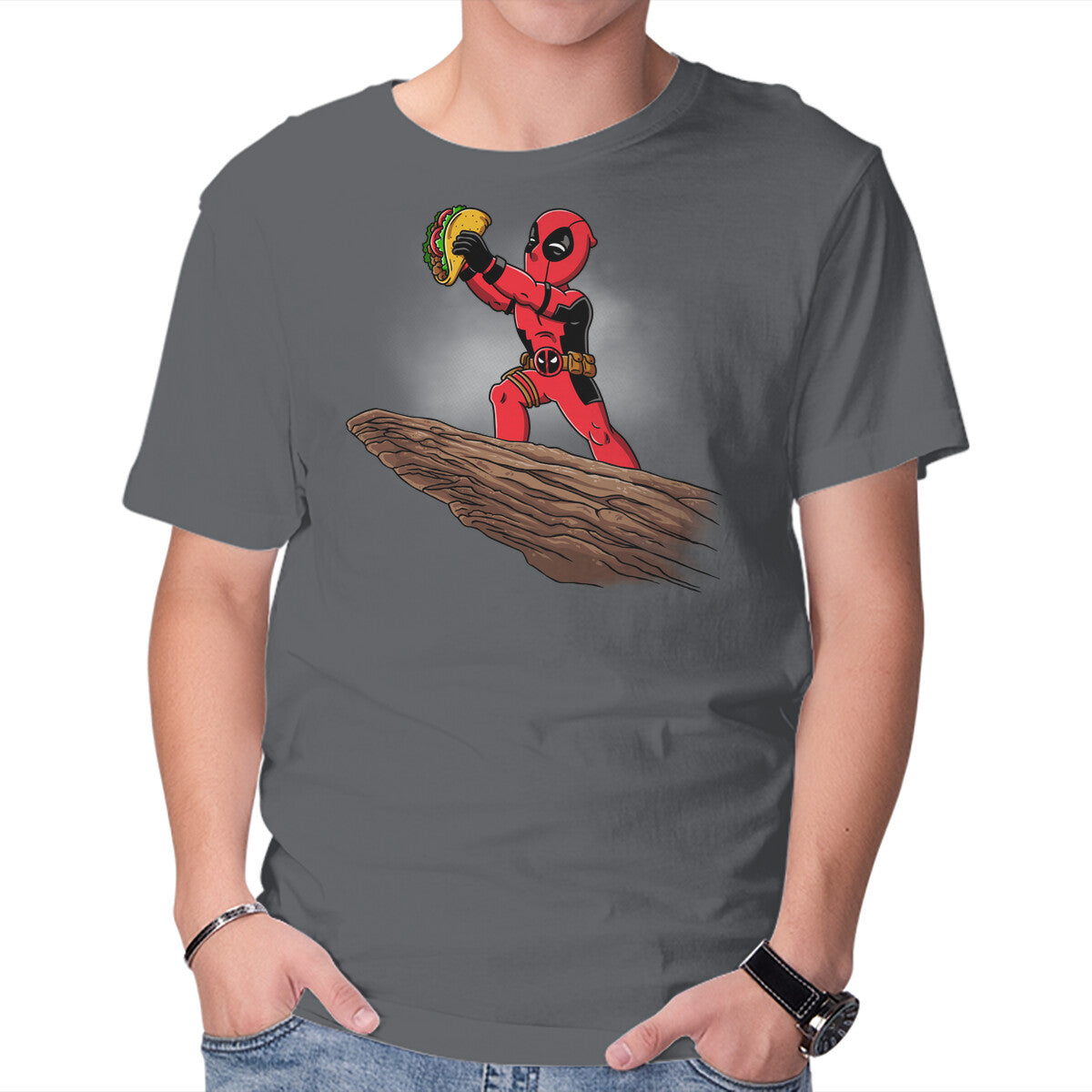 Unisex Crew Neck T-Shirt The Tacos King Graphic Short Sleeve Casual Tee L