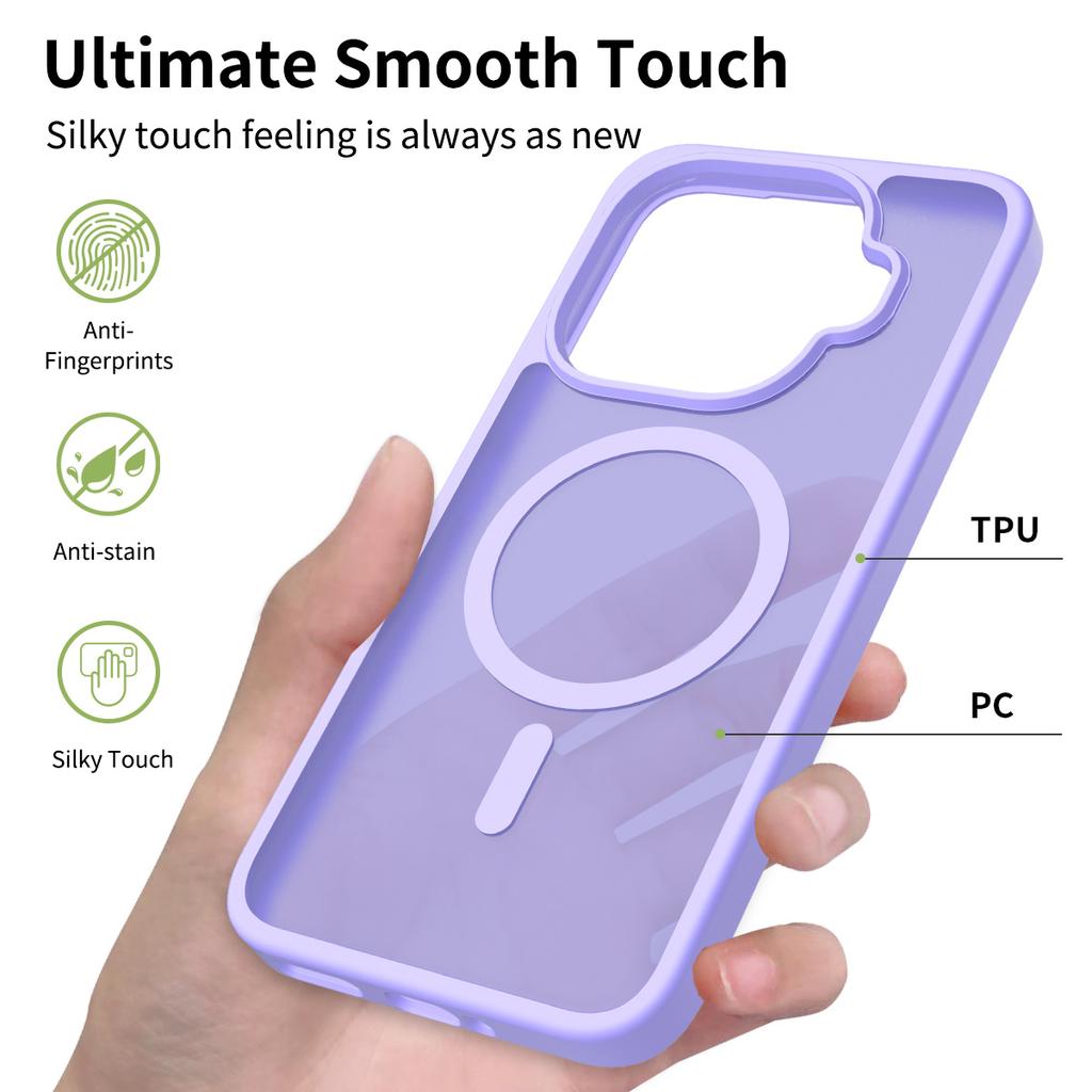Ultra-Thin N52 MagSafe Compatible Case for Xiaomi 17 Pro Max Redmi Note 15 5G - TPU/PC Silky Smooth Touch Wireless Charging Shockproof Cover