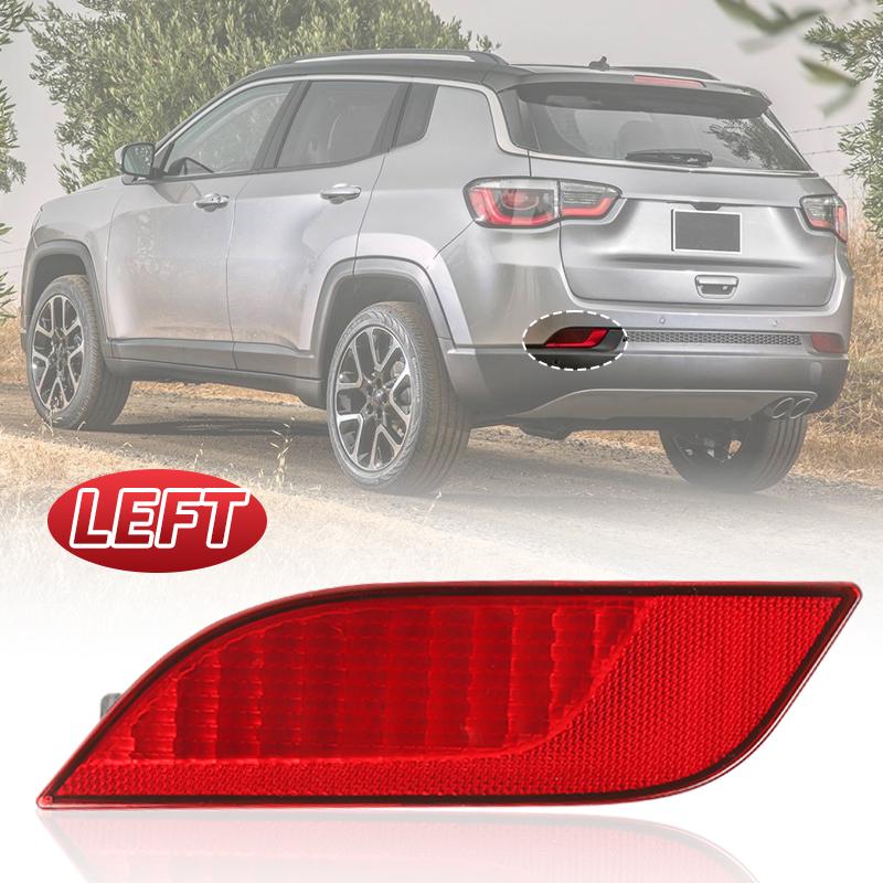 Car Rear Bumper Reflector Strip Red Rear Left Right Reflector Marker Light For Jeep Compass 2017- 55112679AA 55112678AA Left