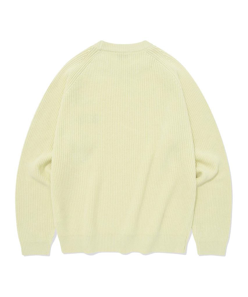COVERNAT Middle C Logo Crewneck Knit Light Yellow