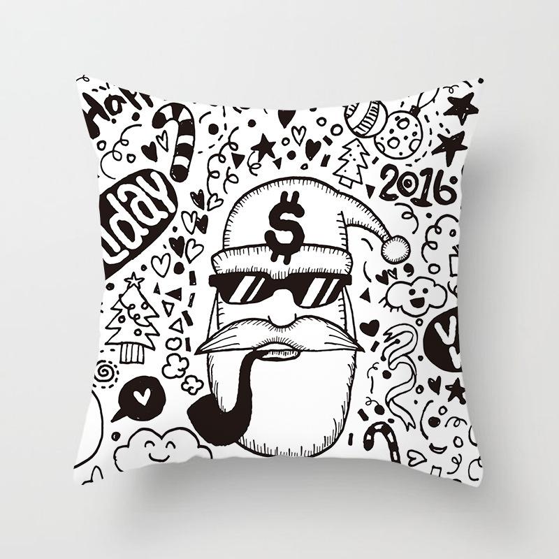 Europäischer und Amerikanischer Weihnachtsmann Weihnachtsbaum Kissenbezug Kissenbezug Druck