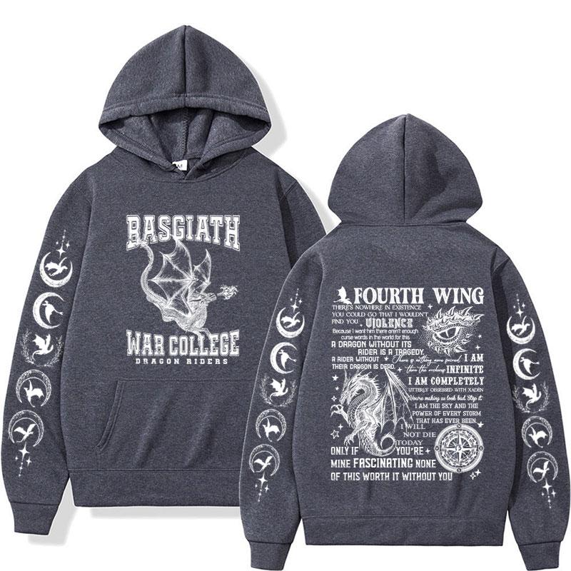 Fourth Wing Basgiath War College Hoodies The Empyrean Series Dragon Rider Hoodie Men's Y2k Clothes Fashion Sweatshirt Streetwear