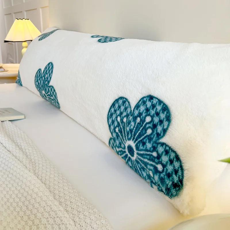 120/150/180cm Long Pillowcase Thick Plush Print Couple Lover Double Pillow Cover Home Sleeping Body Pillow Cover Home Decor
