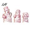 Wooden Snowman Ornaments 3PCS Christmas Ornaments Decorative Cute Festive Figures Creative Seasonal High-definition Printing Crafts for Holiday