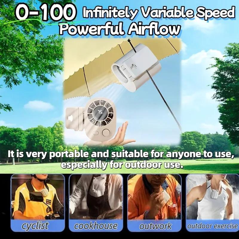 Electric Car Clip Fan Portable USB Rechargeable 12V 360 Rotatable Low Noise Mini Fan 100 Speed Clamp for Vehicle Office Stroller