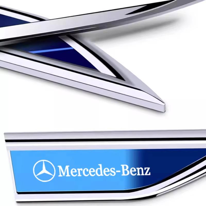 FA012Pcs Metal Car Stickers Badge For Mercedes Benz MB AMG W204 W205 W203 W211 W212 W213 W201 W210 W124 W169 Auto Fender Side Decals