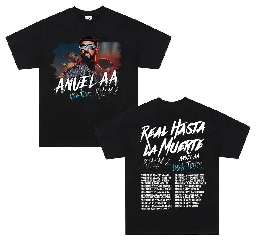 ANUEL AA Suitable for All Seasons New Model Personality Clothes Couples Unisex Oversized T-shirt High Quality Hot Product High-end Luxury