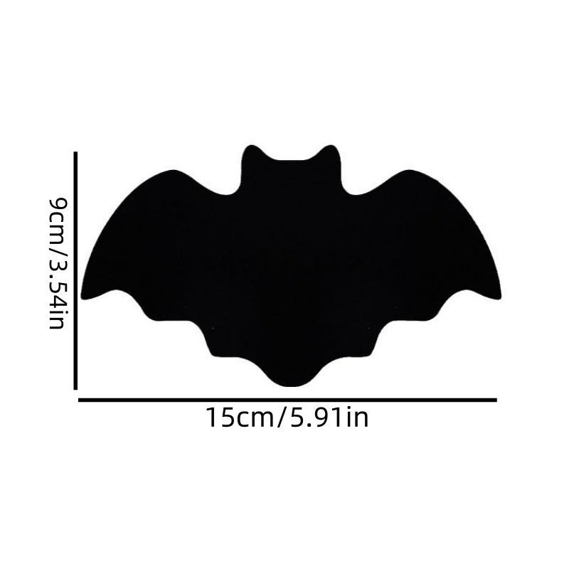 

Набор из 4 фетровых салфеток на стол в виде летучих мышей на Хэллоуин, противоскользящие и термостойкие украшения для праздничного стола 15cm×9cm чёрный