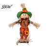 Rustic Farmhouse Yard Display Standing Fall Scarecrow Decoration, Halloween Thanksgiving Ornament Durable Garden Figure with Clothes Hat for