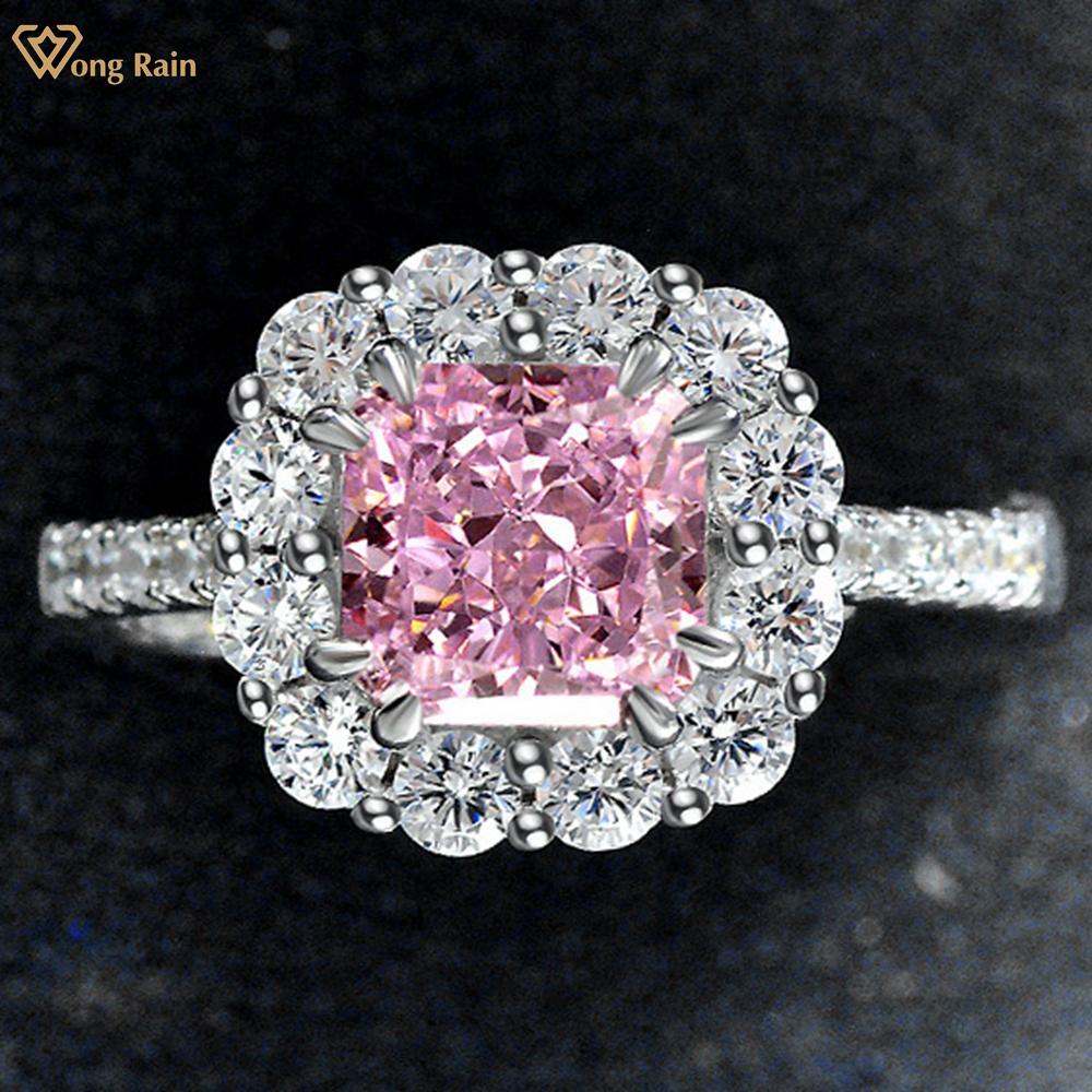 

Вонг Дождь Романтический Симпатичный 100% 925 стерлингового серебра Лед Дробленая огранка Розовый AAAAA Цирконы Драгоценный камень Помолвка Регулируемые кольца Тонкие ювелирные изделия Resizable красный