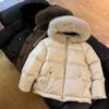 Autumn and Winter Fox Hair Big Fur Collar Warm White Duck Down Hooded Down Jacket Women's Winter Clothing European and American Style