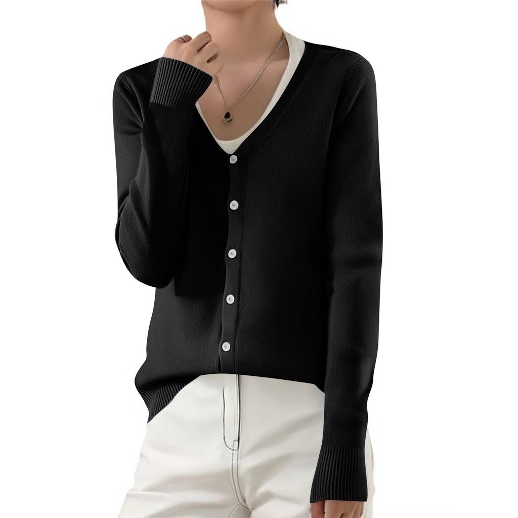 Women's Fashionable Casual Solid Color Long Sleeve Top