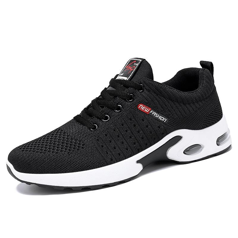 Shoes Men'S Shoes Flying Weaving Air Cushion Soft Sole Shoes Fashion Breathable Sneakers Men'S