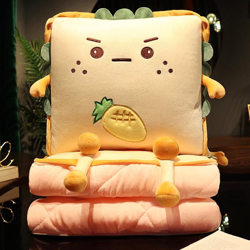 Foldable 2-in-1 Pillow Blanket: Thickened Office Nap, Sofa & Car Cushion