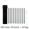 100Pcs Reusable Drinking Glass Straws 20cmx8 mm For Smoothies, Tea, Juice --10Pack With 20Pcs Cleaning Brush Barware