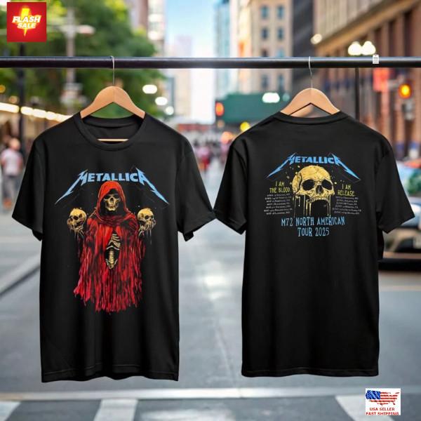 Metallica M72 North American Tour 2025 Shirt, Tshirt Gifts for Music Rock Fans. Unisex T-Shirt S
