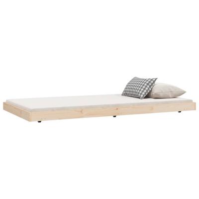 Solid Wood Bed Frame Without Mattress 100x200 Cm Pine Wood