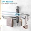 4-Arm Suction Cup Towel Rack Swivel Design Wall Mounted Bathroom Storage Rack Space Saving Rustproof Clothes Rack Dormitory