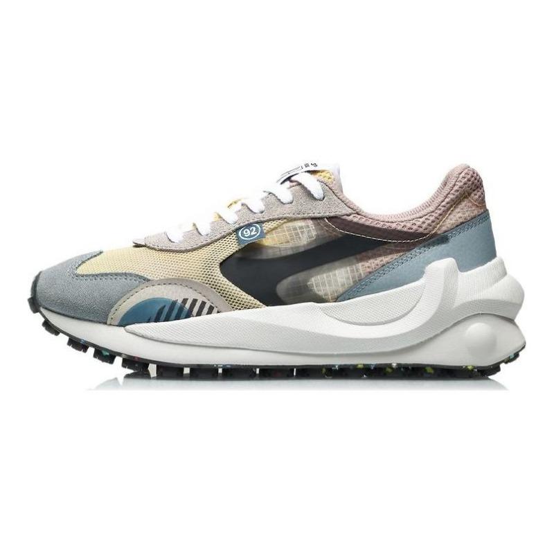 LiNing Fangyuan women running shoes yellow blue grey AGCR034-4 37