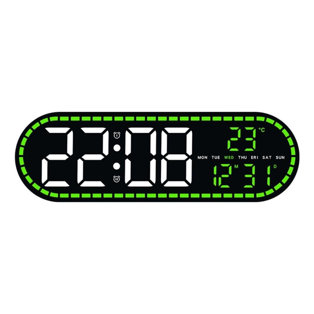 Wall-mounted Electronic Wall Clock Temperature Multi-functional Digital LED Clocks 12/24H Calendar Display Table Clock