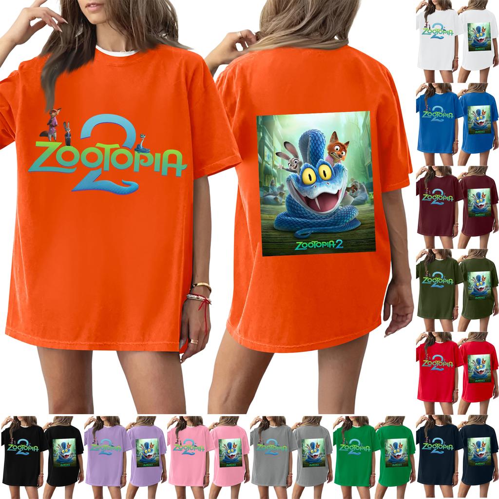 Women's Casual Fashion Round Neck Printed Short Sleeve T-Shirt Top