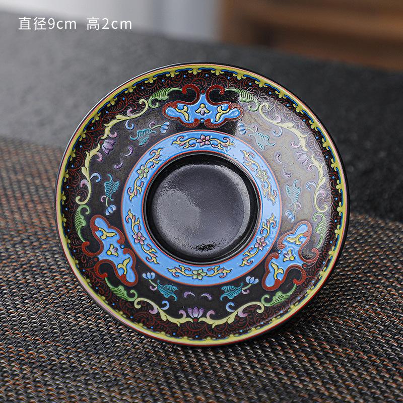 

Enamel Ceramic Chinese Teacup Mat Tea Mat Tea Holder Kung Fu Tea Set Accessories Ceramic Household Small Saucer Small Coaster