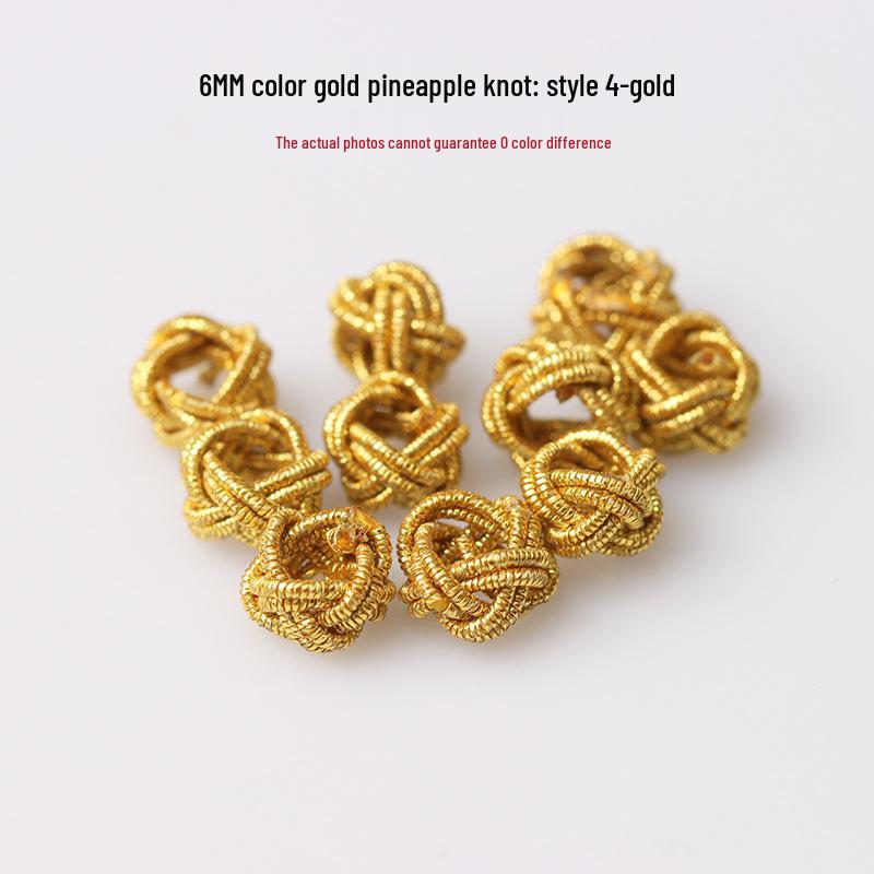 Golden Pineapple Knot Necklace with DIY Spacer Beads and Braided Cord