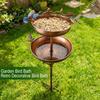 2'si 1 Arada Kuş Banyosu Metal Retro Kuş Yemi Bahçe Kuş Banyosu ve Beş Ayaklı Tabanlı Yemlik Dış Mekan Bahçe Avlu Dekoru için Büyük ve Küçük Kase