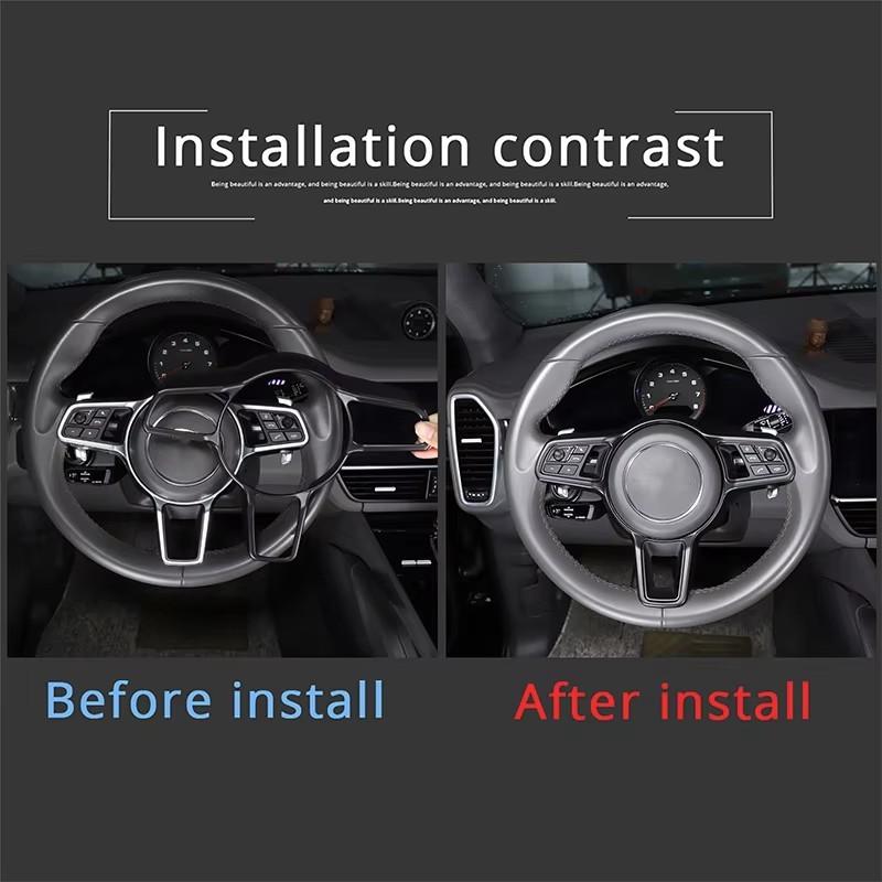 ABS Carbon fiber For Porsche Macan Cayenne Panamera 718 911 918 Interior Steering Wheel Cover Trim Interior Accessories